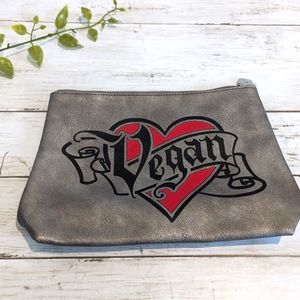 Large Clutch/Cosmetic Bag by Kathy Von D Soft Vegan Leather.